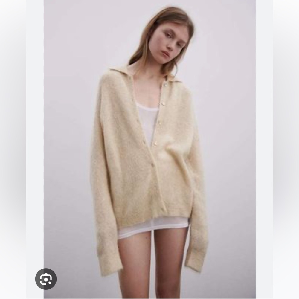 Mohair cardigan alpaca and wool blend
